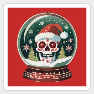 Santa Skull in a snow globe Magnet